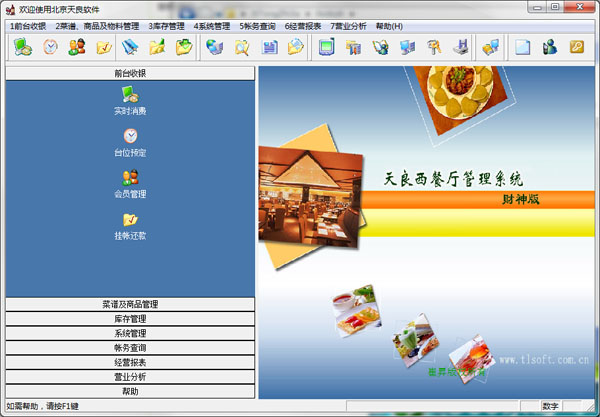  天良西餐厅管理系统 V9 财神版