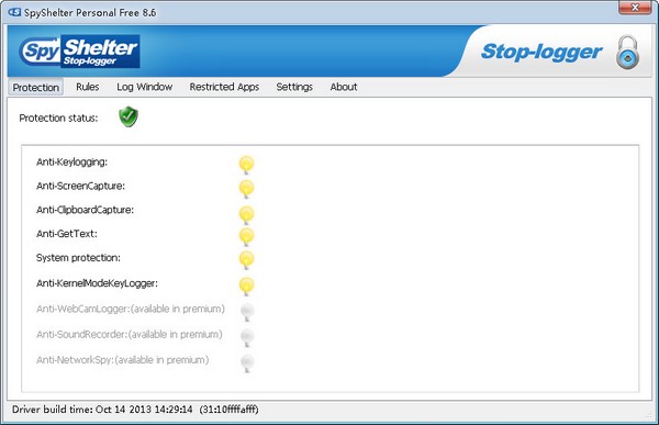  反键盘记录系统(SpyShelter Personal Free) V8.6 多国语言版
