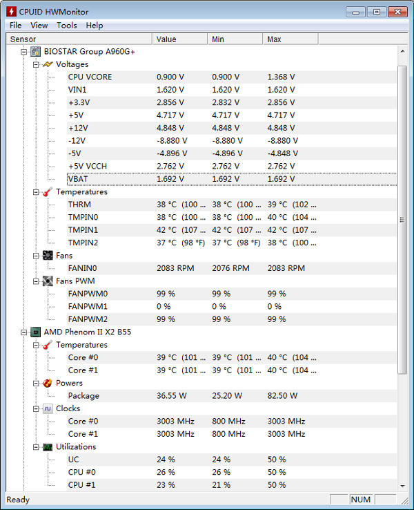 HWMonitor(CPU 相关) V1.28.0 64Bit 英文绿色版