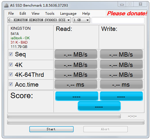 AS SSD Benchmark(固态硬盘测试工具) V1.8 英文绿色版