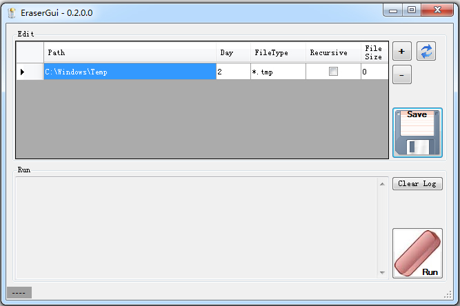 临时文件删除工具(EraserGui) V0.2.0.0 英文绿色版