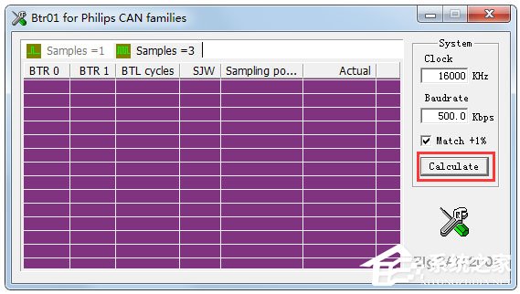 CAN口波特率计算工具(Brt01 for philips CAN families) V1.01 绿色版