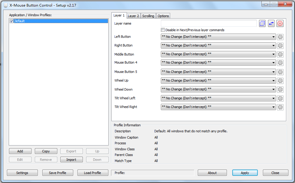 X-Mouse Button Control（鼠标侧键设置工具） V2.17